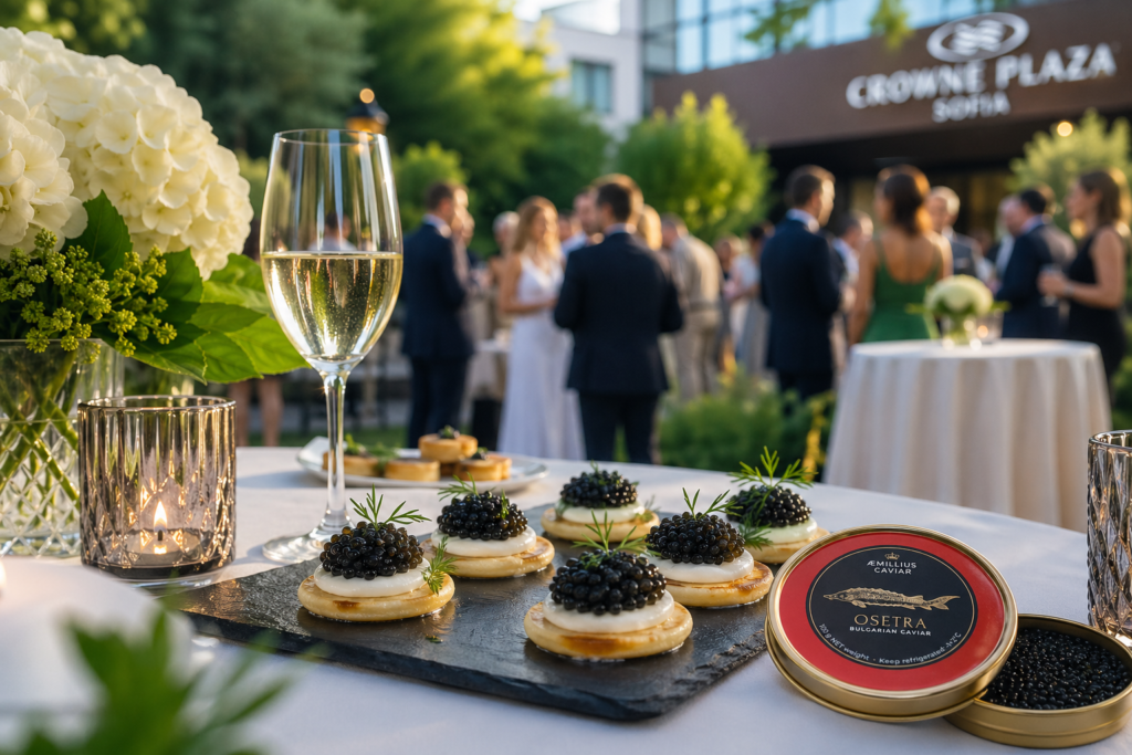Paid black caviar tasting