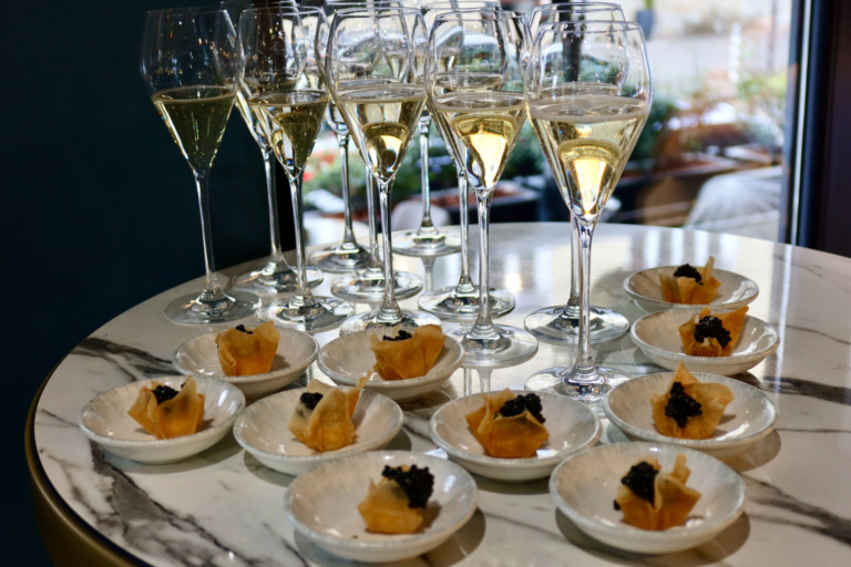 Which wine goes best with black caviar?